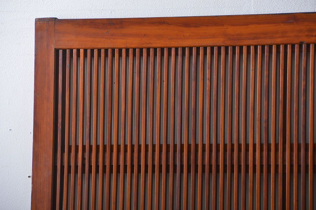 古民具・骨董　裏ガラス付き　幅の広い格子戸2枚セット