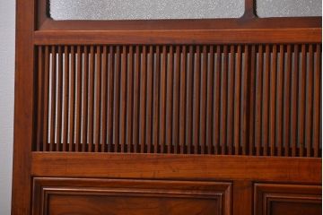 古民具・骨董　裏ガラス付き　幅の広い格子戸2枚セット