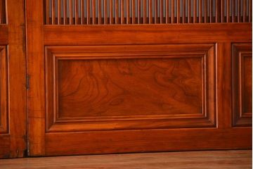 古民具・骨董　裏ガラス付き　幅の広い格子戸2枚セット