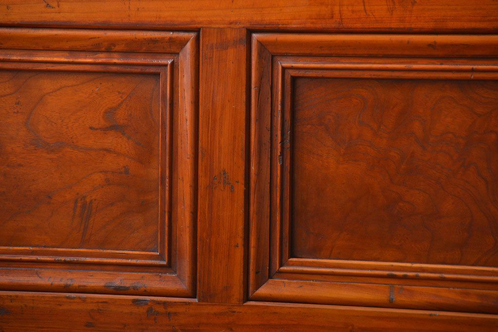 古民具・骨董　裏ガラス付き　幅の広い格子戸2枚セット