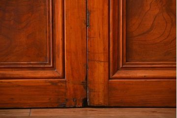 古民具・骨董　裏ガラス付き　幅の広い格子戸2枚セット