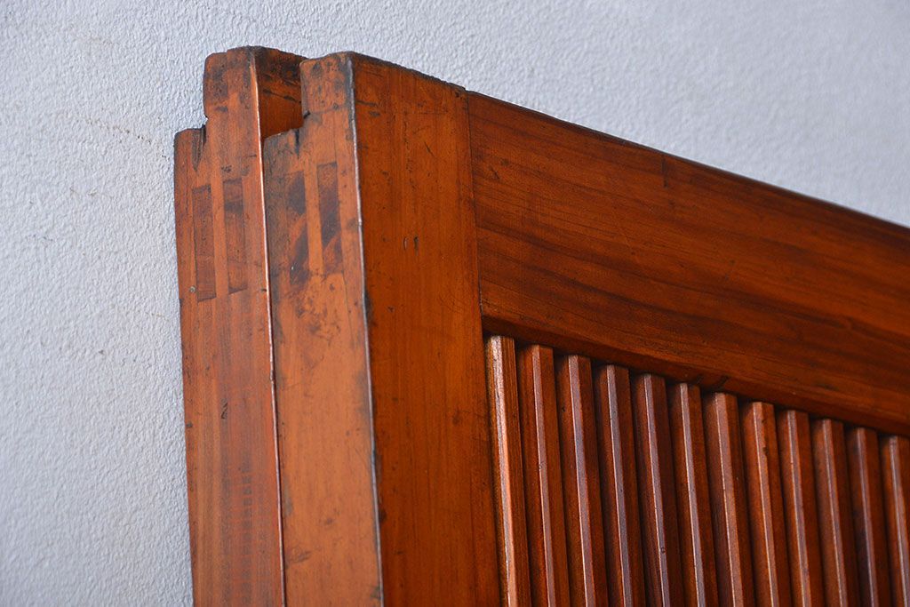 古民具・骨董　裏ガラス付き　幅の広い格子戸2枚セット