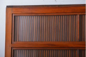 古民具・骨董　裏ガラス付き　幅の広い格子戸2枚セット