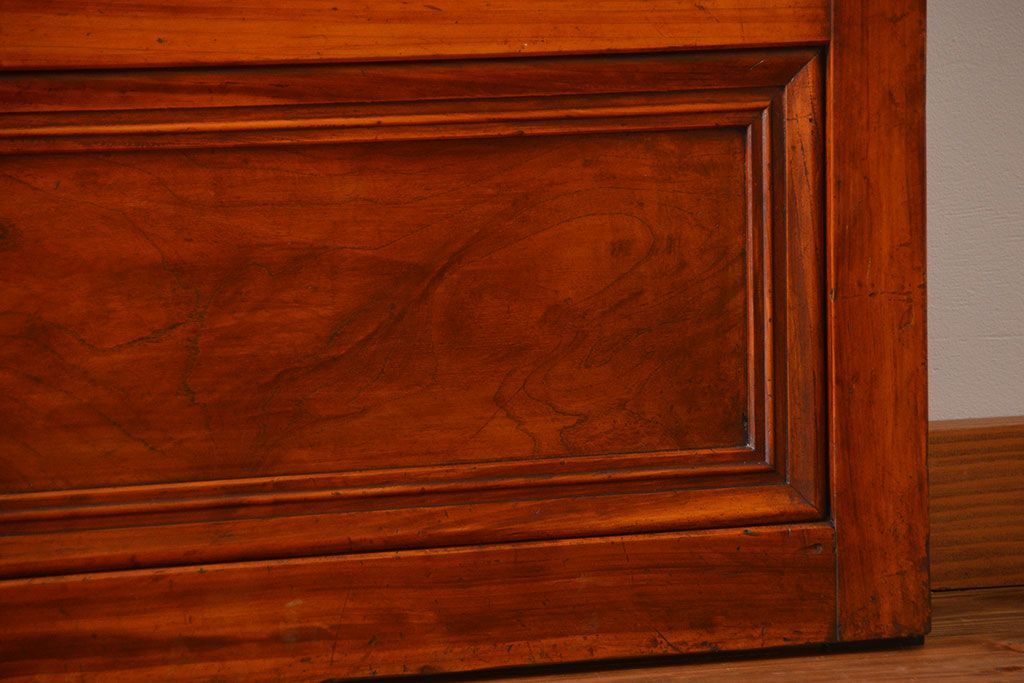 古民具・骨董　裏ガラス付き　幅の広い格子戸2枚セット