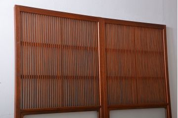 古民具・骨董　すりガラス　格子戸2枚セット(1)