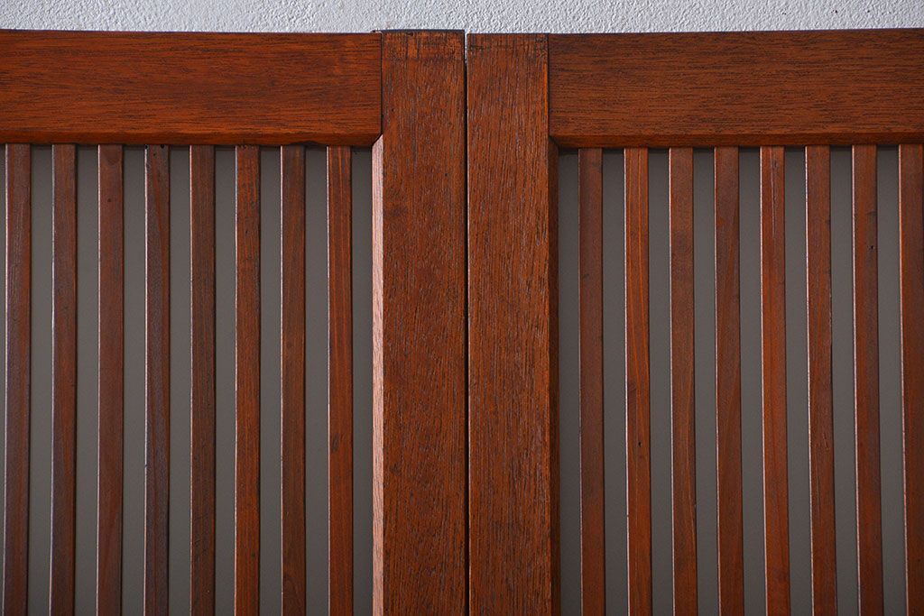 古民具・骨董　すりガラス　格子戸2枚セット(1)