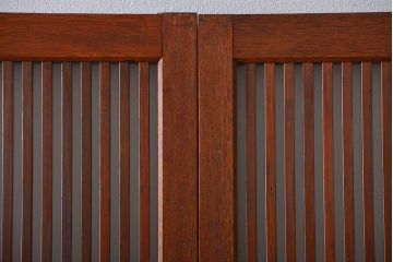 古民具・骨董　すりガラス　格子戸2枚セット(1)