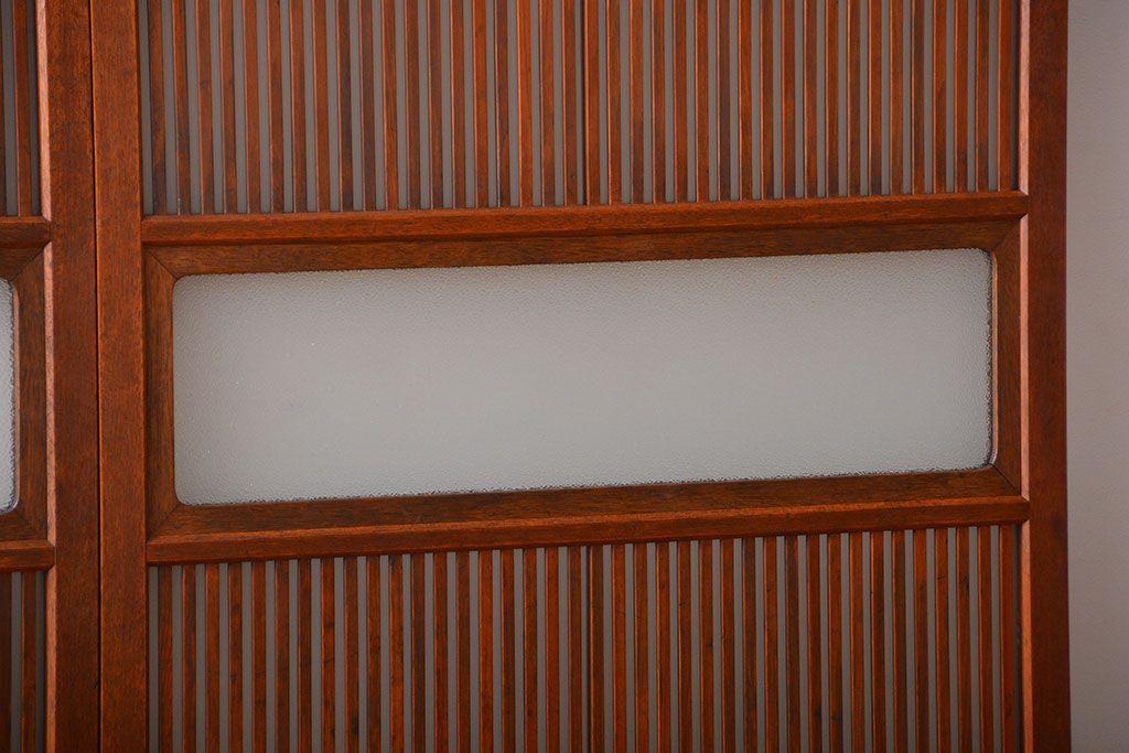 古民具・骨董　すりガラス　格子戸2枚セット(1)