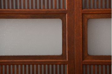 古民具・骨董　すりガラス　格子戸2枚セット(1)
