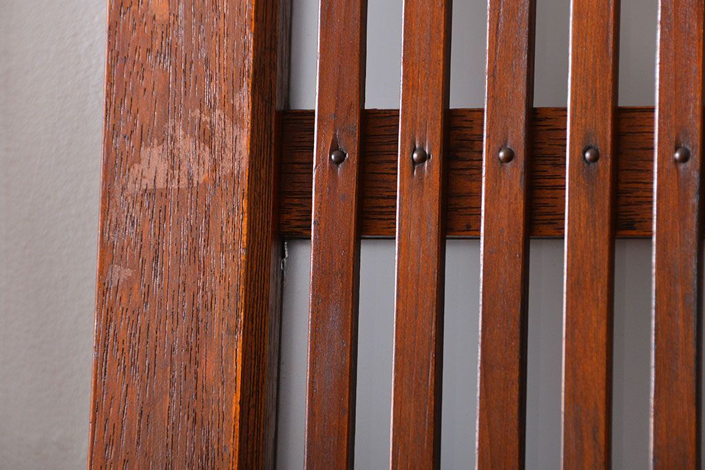 古民具・骨董　すりガラス　格子戸2枚セット(1)