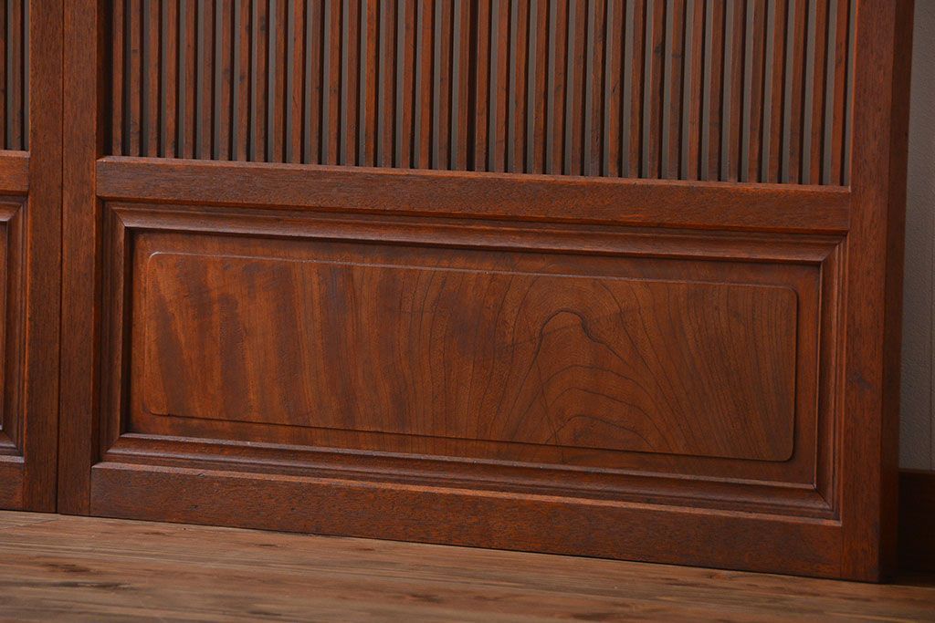 古民具・骨董　すりガラス　格子戸2枚セット(1)