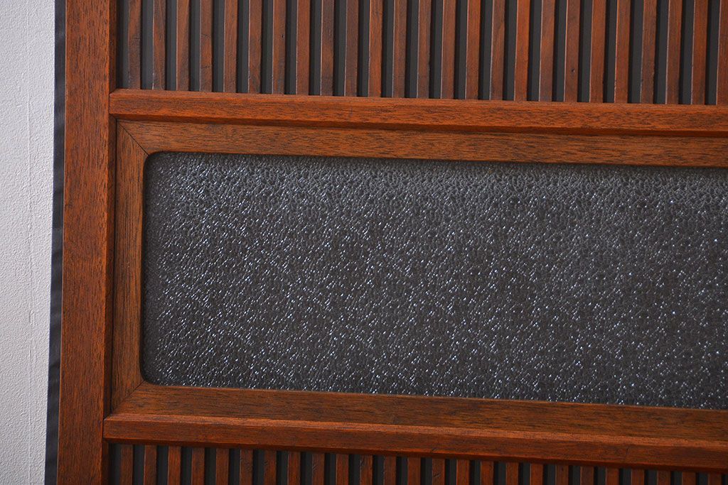 古民具・骨董　すりガラス　格子戸2枚セット(1)