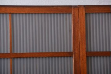 古民具・骨董　すりガラス　格子戸2枚セット(1)