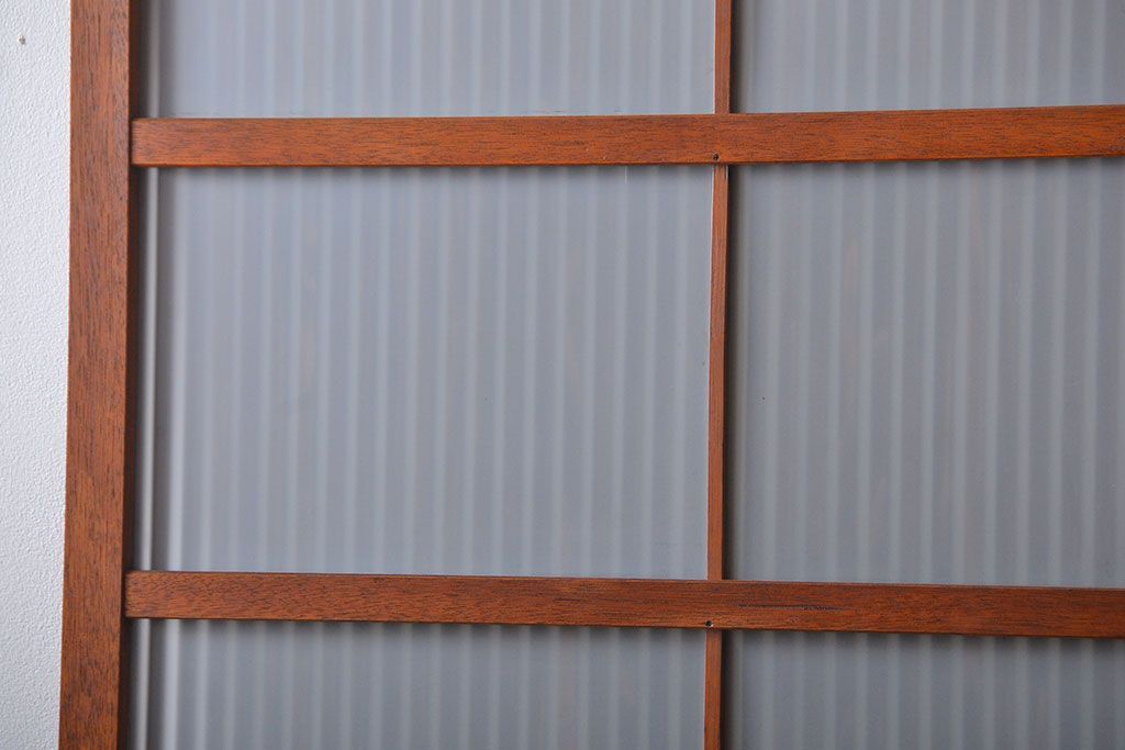 古民具・骨董　すりガラス　格子戸2枚セット(1)