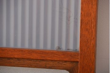 古民具・骨董　すりガラス　格子戸2枚セット(1)