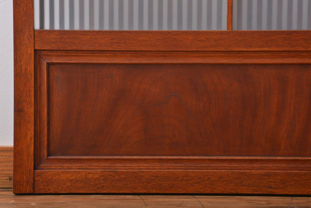 古民具・骨董　すりガラス　格子戸2枚セット(1)