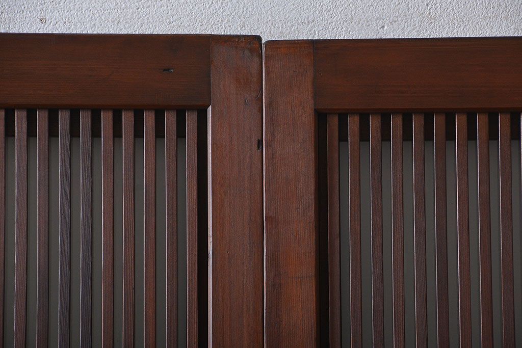 古民具・骨董　すりガラス　格子戸2枚セット(2)