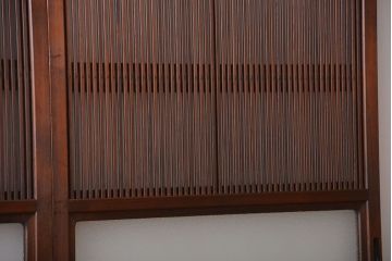 古民具・骨董　すりガラス　格子戸2枚セット(2)