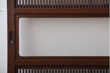 古民具・骨董　すりガラス　格子戸2枚セット(2)