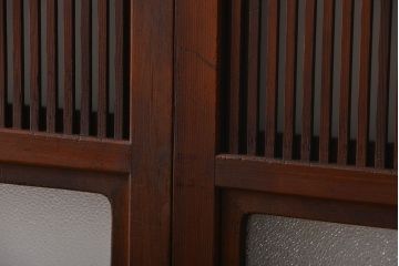 古民具・骨董　すりガラス　格子戸2枚セット(2)
