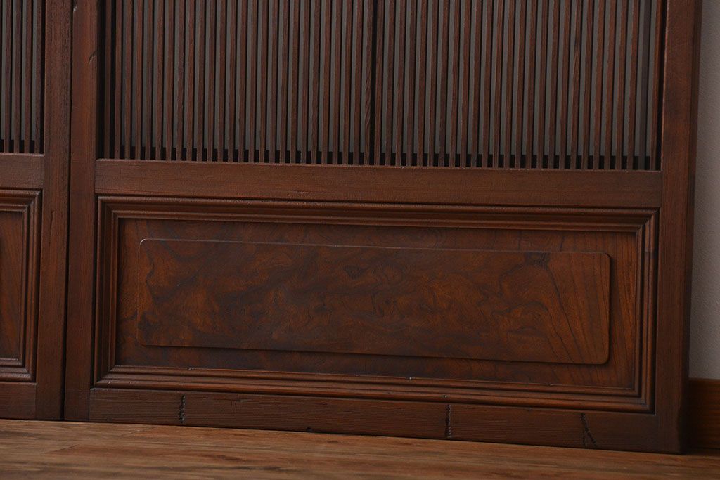 古民具・骨董　すりガラス　格子戸2枚セット(2)