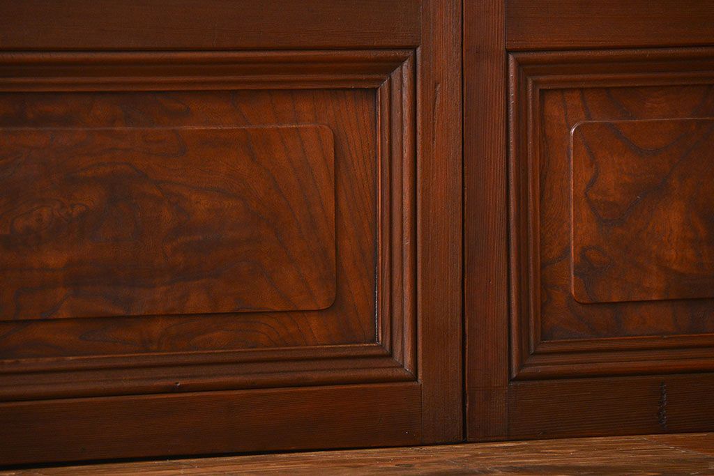 古民具・骨董　すりガラス　格子戸2枚セット(2)