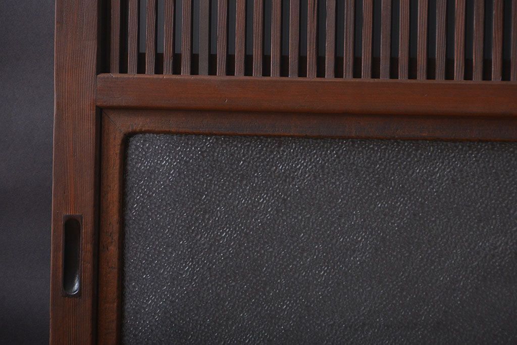古民具・骨董　すりガラス　格子戸2枚セット(2)