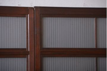 古民具・骨董　すりガラス　格子戸2枚セット(2)