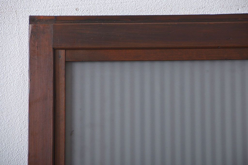 古民具・骨董　すりガラス　格子戸2枚セット(2)