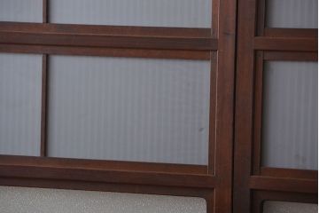 古民具・骨董　すりガラス　格子戸2枚セット(2)