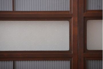 古民具・骨董　すりガラス　格子戸2枚セット(2)