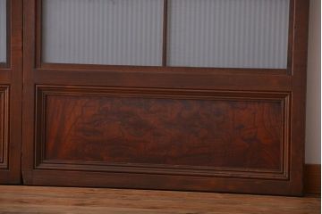 古民具・骨董　すりガラス　格子戸2枚セット(2)