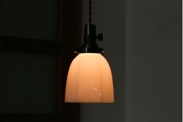 昭和レトロ　六角ガラスシェード照明