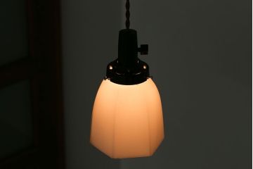 昭和レトロ　六角ガラスシェード照明