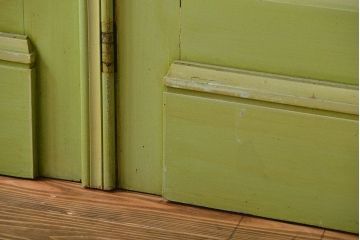 アンティーク雑貨　イギリスアンティーク　ステンドグラス3枚扉