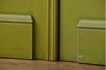 アンティーク雑貨　イギリスアンティーク　ステンドグラス3枚扉
