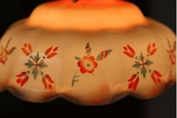 フランスアンティーク　花柄フリルシェード照明(1)
