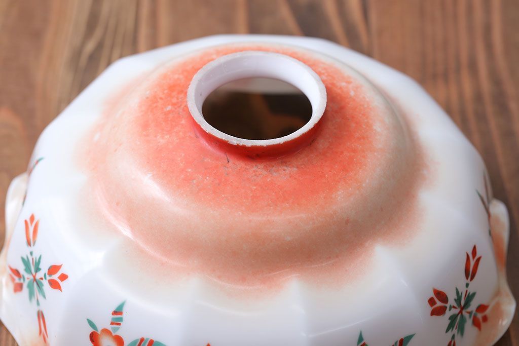 フランスアンティーク　花柄フリルシェード照明(1)