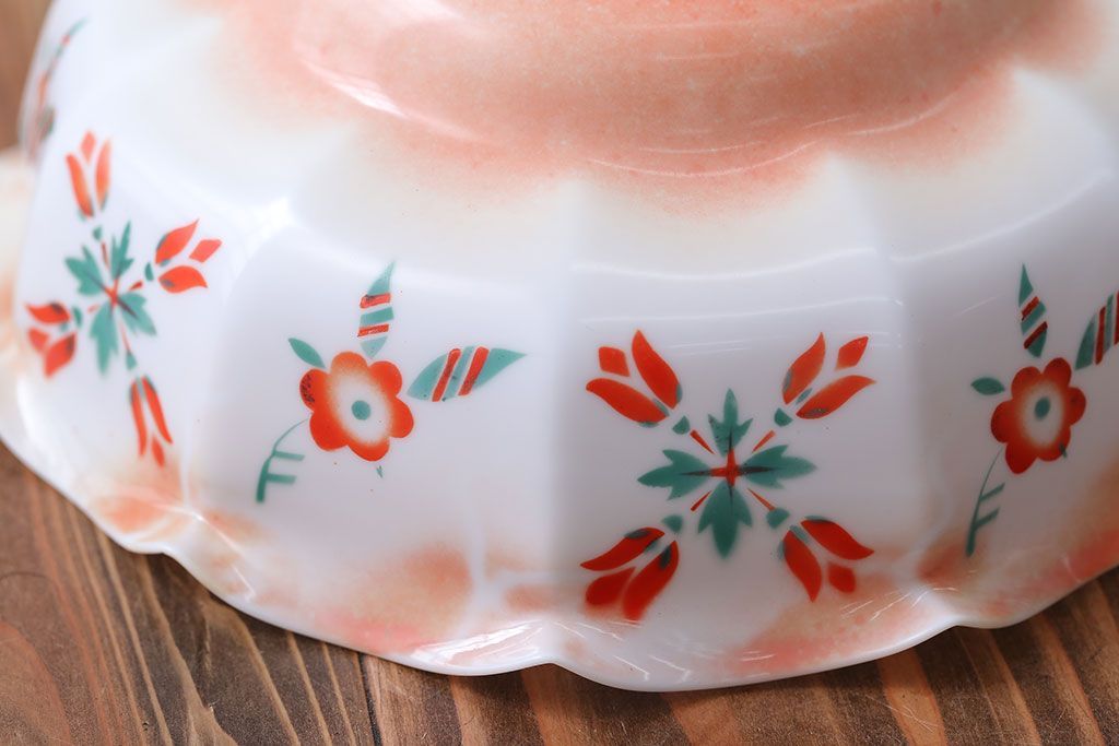 フランスアンティーク　花柄フリルシェード照明(1)