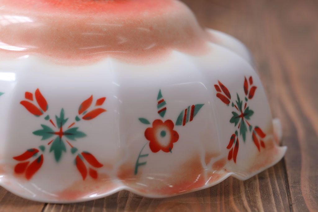 フランスアンティーク　花柄フリルシェード照明(1)