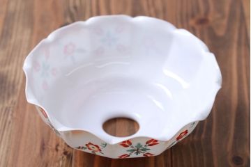 フランスアンティーク　花柄フリルシェード照明(1)