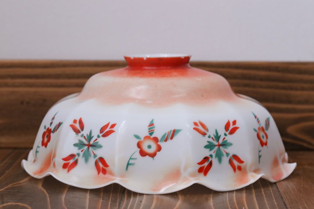 フランスアンティーク　花柄フリルシェード照明(1)