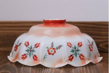 フランスアンティーク　花柄フリルシェード照明(1)