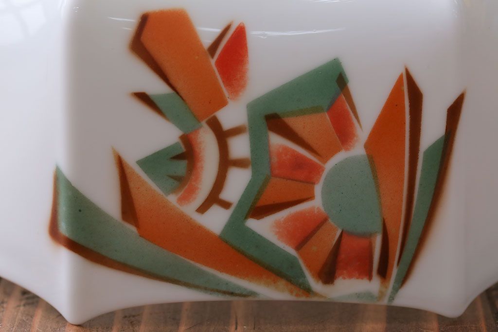 フランスアンティーク　8角ガラスシェードのおしゃれな天井照明