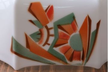 フランスアンティーク　8角ガラスシェードのおしゃれな天井照明