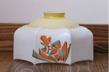 フランスアンティーク　8角ガラスシェードのおしゃれな天井照明