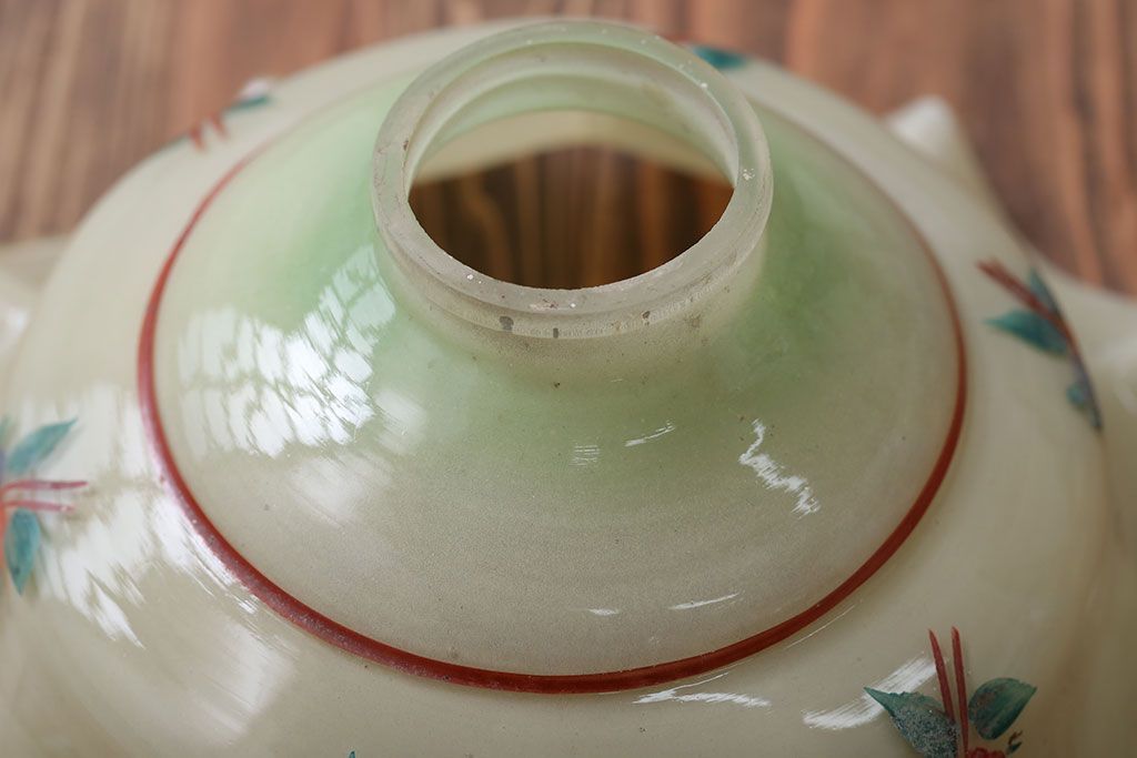 フランスアンティーク　花柄フリルシェード照明(2)