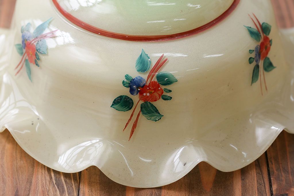 フランスアンティーク　花柄フリルシェード照明(2)