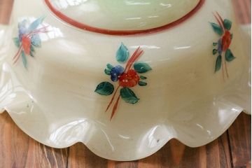 フランスアンティーク　花柄フリルシェード照明(2)