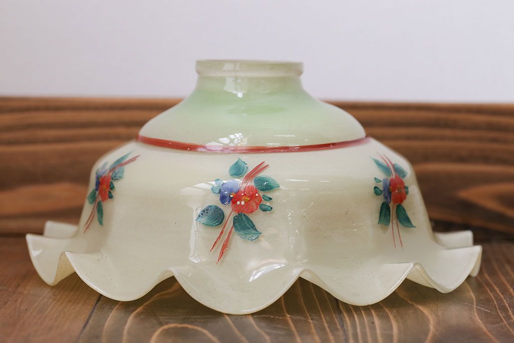 フランスアンティーク　花柄フリルシェード照明(2)